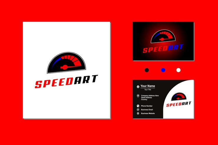 Vector tacómetro simple aislado sobre fondo blanco con speed art letter icon logo vector design