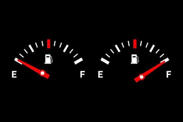 Tacómetro de vector libre y medidor de combustible