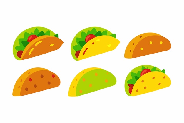 Tacos de carne de res Arte de color Representaciones detalladas de tacos de carne de carne salados