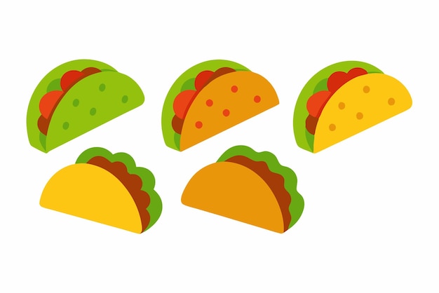 Tacos de carne de res Arte de color Visuales elegantes de los tacos de carne clásicos