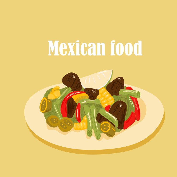 Vector tacos con carne y verdura comida rápida mexicana tradicional taco méxico comida