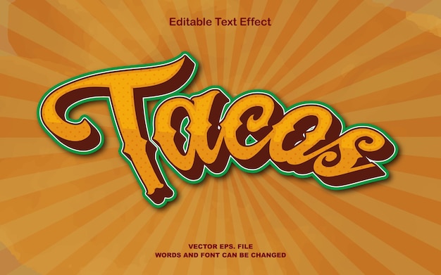 Tacos efectos de texto 3d