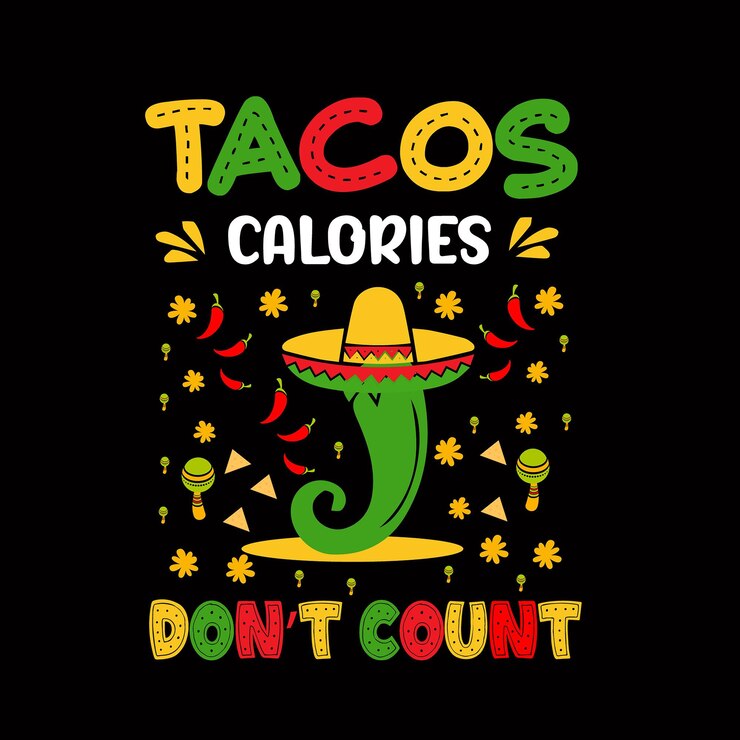 Vector los tacos no cuentan el diseño de la camiseta de la fiesta.