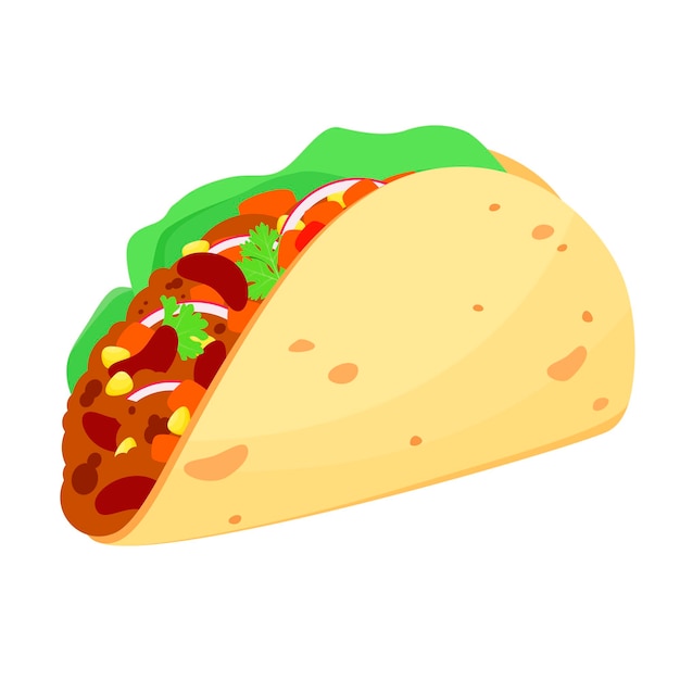 Tacos sobre un fondo blanco. Comida mexicana.