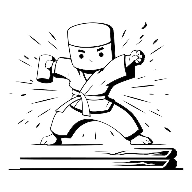 Vector taekwondo ilustración vectorial de un hombre de karate