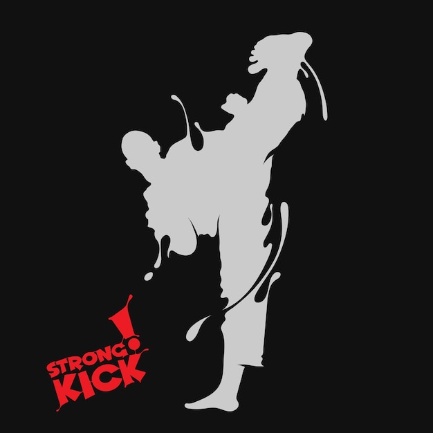 Vector taekwondo kick splash