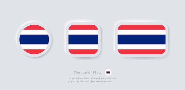 Tailandia bandera icono país asiático banderas nacionales para países de asia botones de idioma de neumorfismo