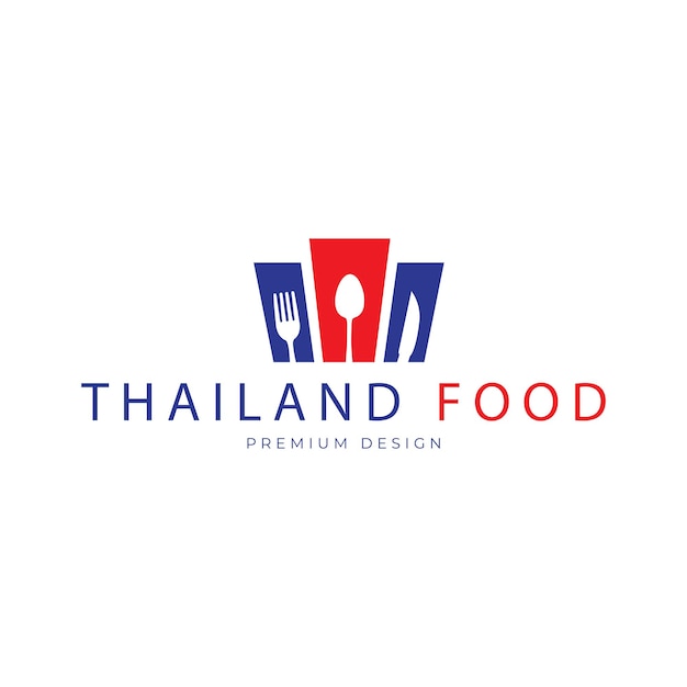 Tailandia comida restaurante logo vector icono símbolo ilustración diseño plantilla