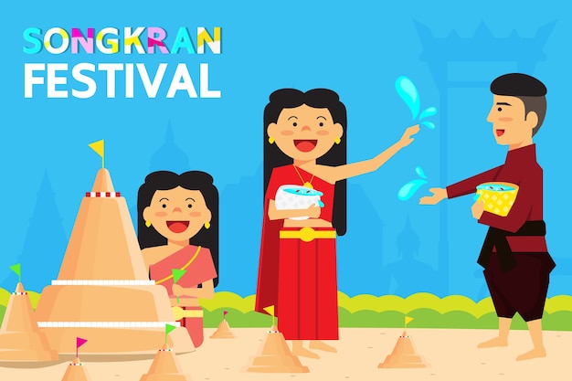 Tailandia songkran festival es el nuevo año de tailandia