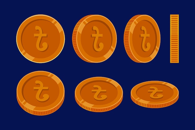 Vector taka coin bronce bangladesh dinero cobre vector