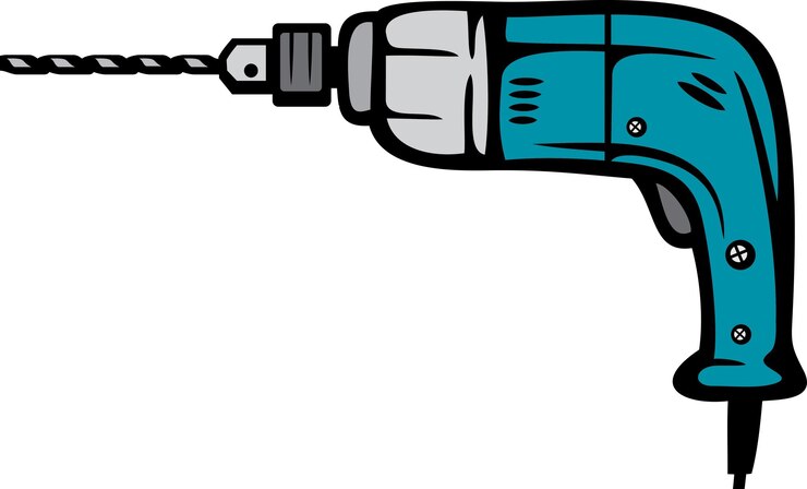 Vector taladro eléctrico