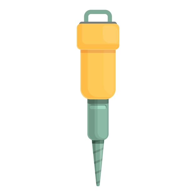 Taladro martillo roca icono dibujos animados vector mina de oro tesoro minero
