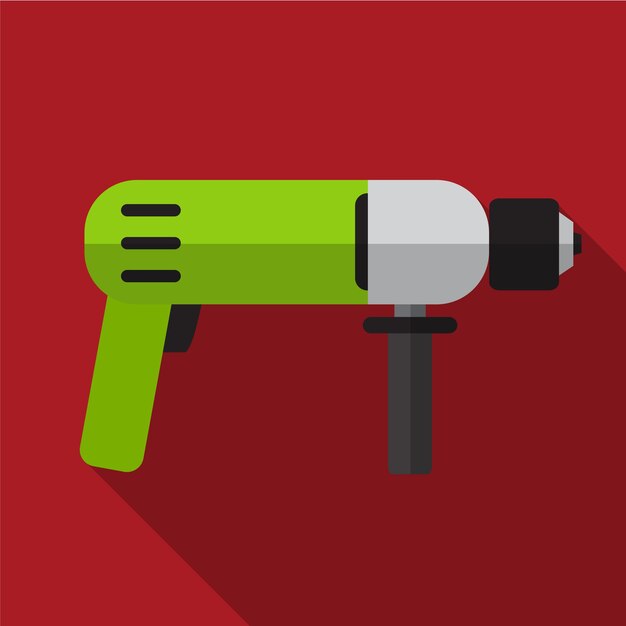 Taladro plano icono ilustración aislada vector señal símbolo