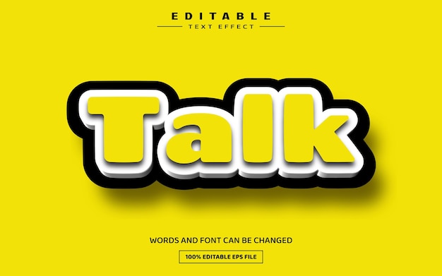 Talk 3d plantilla de efecto de texto editable
