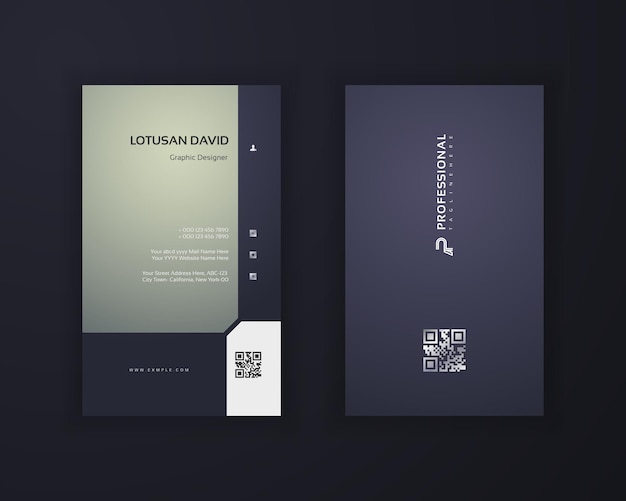 Tamaño vertical vectorial elegante nuevo moderno atractivo diseño de tarjeta de visita profesional