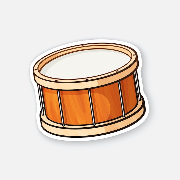 Tambor de madera clásico Instrumento musical de percusión Ilustración vectorial