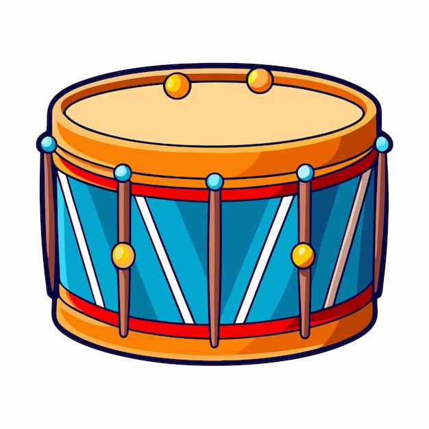 tambor de bajo con un par de palos de batería vector de ilustración del logotipo del instrumento musical