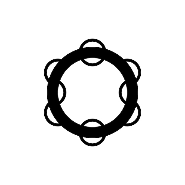 Tambourine Icon Set Music Carnival Drum Símbolo vectorial en un estilo negro lleno y delineado Beat a su signo de ritmo