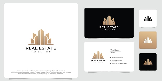 Tamplate de diseño de logotipo de edificio inmobiliario.
