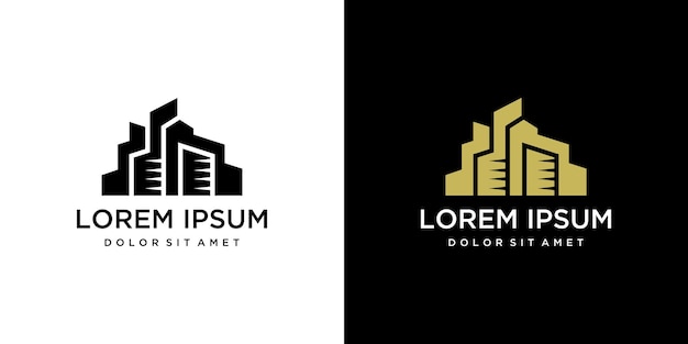 Tamplate de diseño de logotipo de edificio inmobiliario.