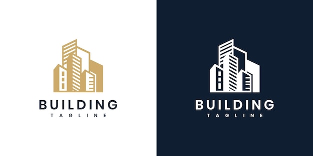 Tamplate de diseño de logotipo de edificio inmobiliario.