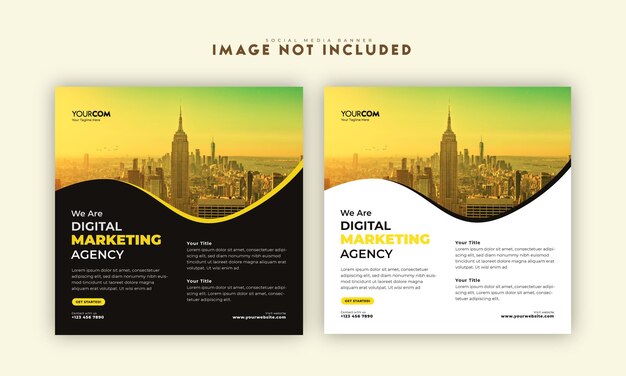 Tamplate de diseño de publicaciones de redes sociales corporativas de agencia de marketing digital