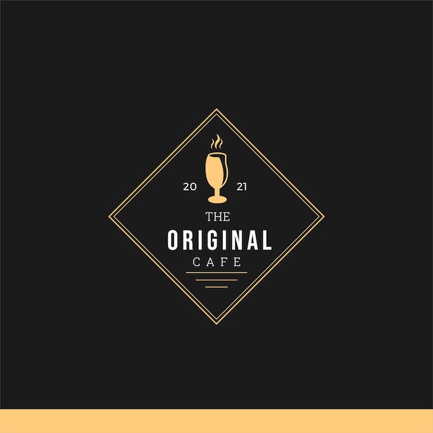 Tamplate con logo vintage de cafe and coffee