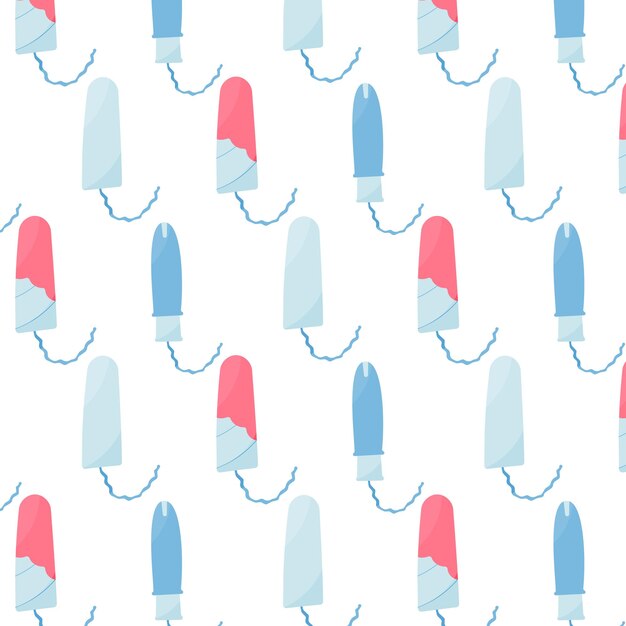 Tampón patrón menstrual de la mujer vector de sangre textil