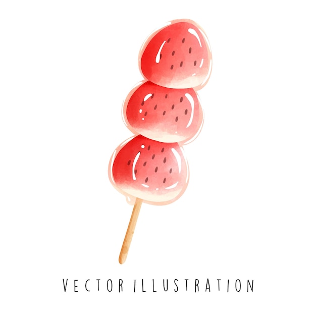 Vector el tanghulu de las fresas.