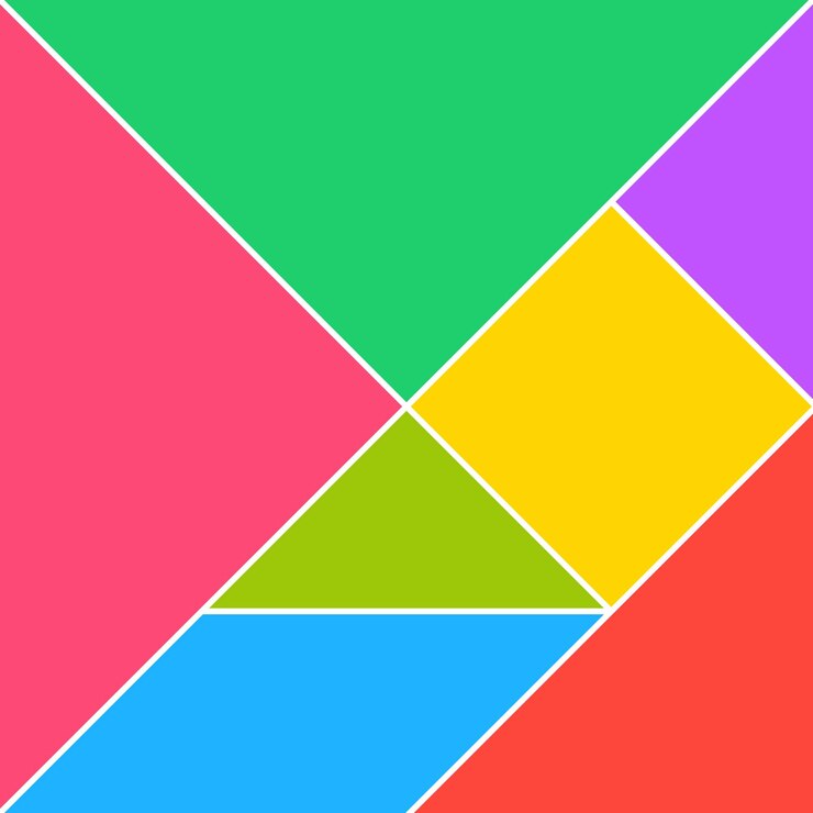 Vector tangram puzzle cuadrado conjunto vector triángulo geométrico tangram plantilla ilustración chino tradicional