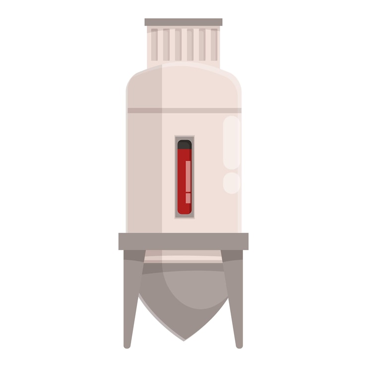 Vector el tanque de equipos industriales tiene líquido rojo.