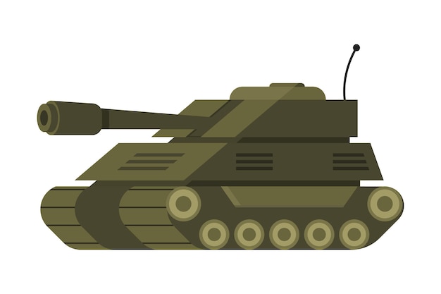 Tanque militar de dibujos animados ilustración vectorial