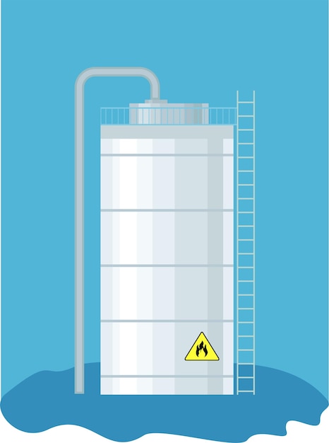 Vector tanque vectorial de cisterna de gas natural contenedor de icono de propano contenedor cilíndrico de gas de oxígeno almacenamiento de combustible