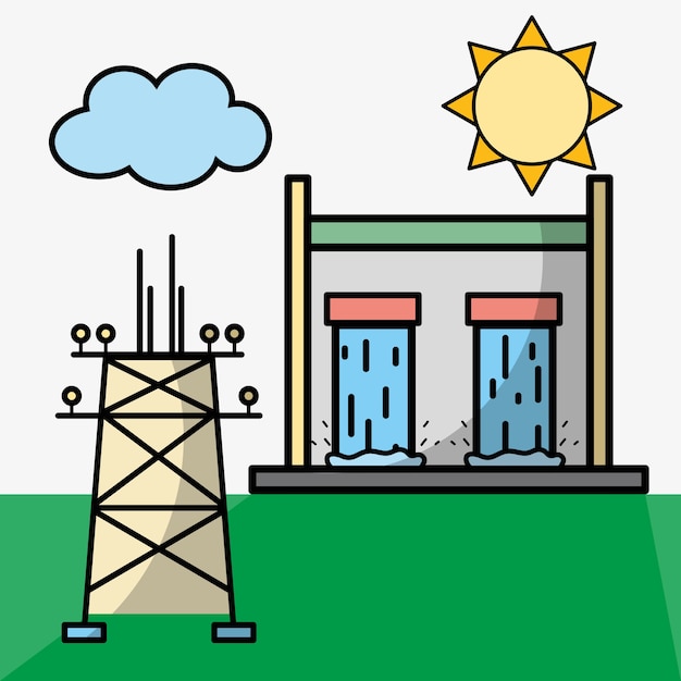 Tanques de energía hidráulica y torre de energía