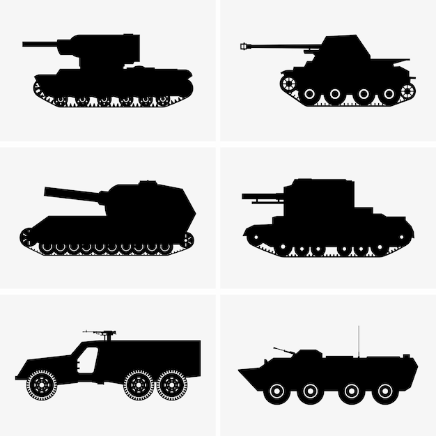 Vector tanques y vehículos blindados