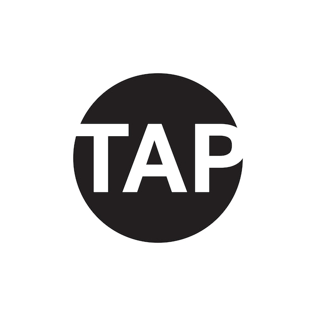 TAP Carta inicial Diseño del logotipo plantilla Ilustración vectorial