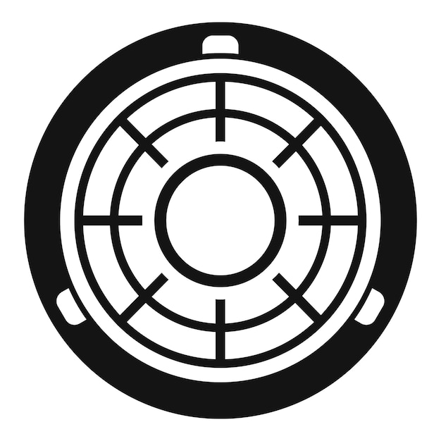Tapa alcantarilla icono simple vector ciudad carretera placa urbana