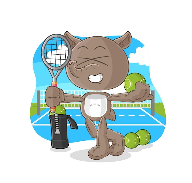 Vector tapir juega vector de caracteres de ilustración de tenis