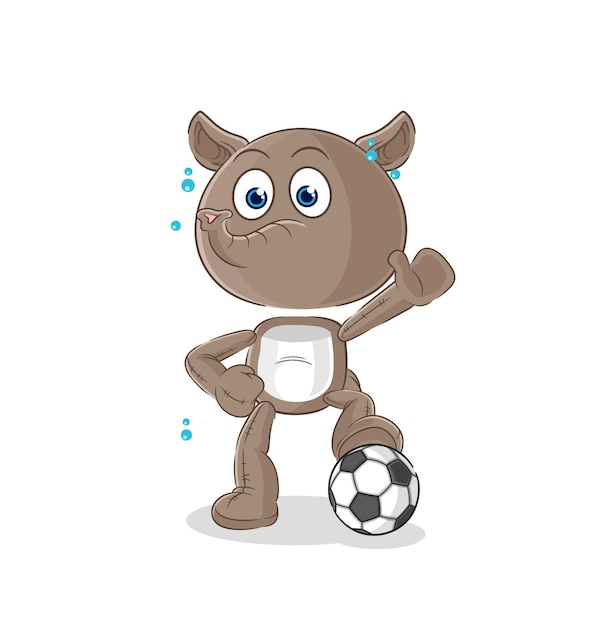 Tapir jugando vector de caracteres de ilustración de fútbol