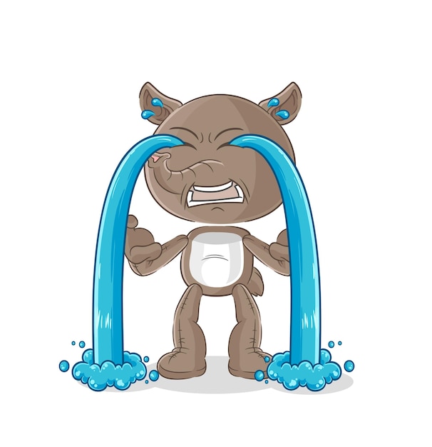 Tapir llorando ilustración vector de caracteres
