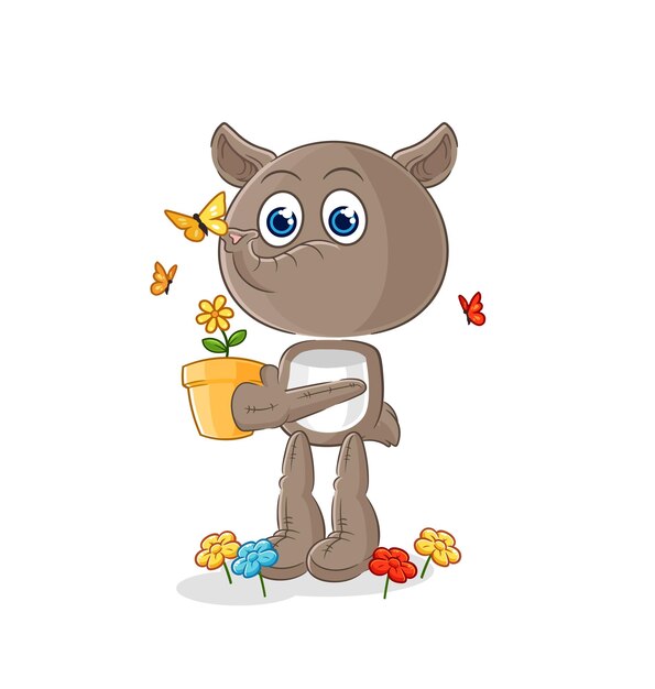 Tapir con un vector de caracteres de maceta