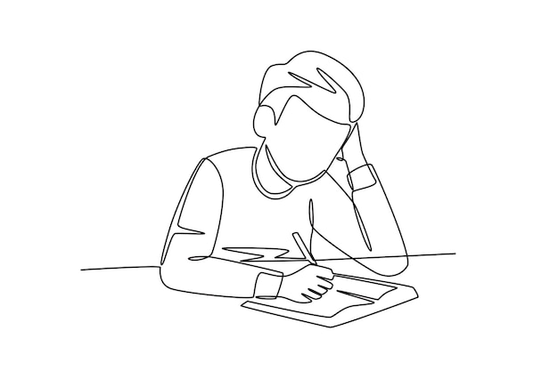 Tarea en el concepto de dibujo en línea