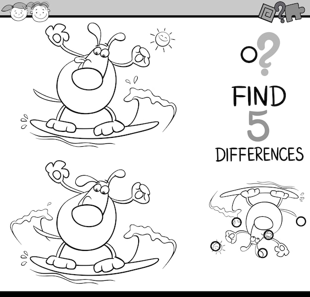 tarea de las diferencias para colorear libro