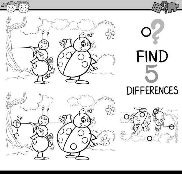 tarea de diferencias para colorear libro
