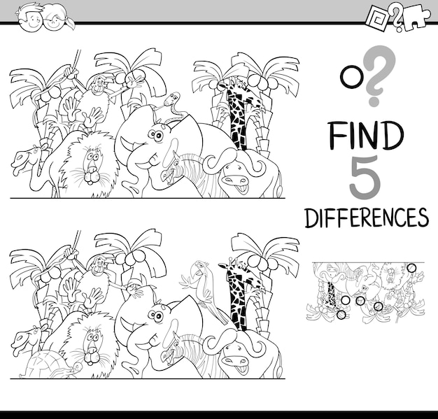tarea de diferencias para colorear