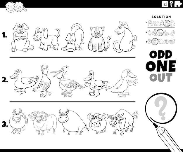 Una tarea extraña con personajes de dibujos animados