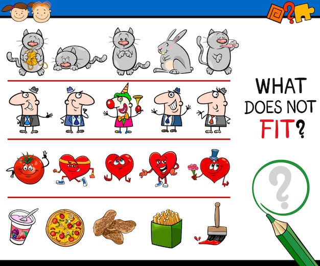 tarea de imagen incorrecta para niños