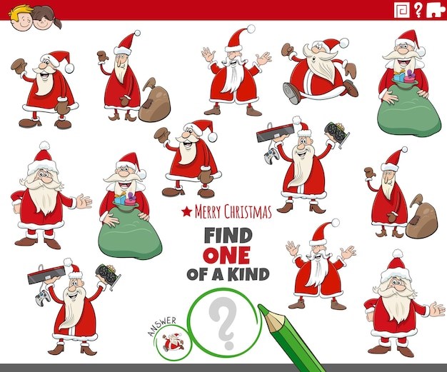 Tarea única con personajes de Papá Noel