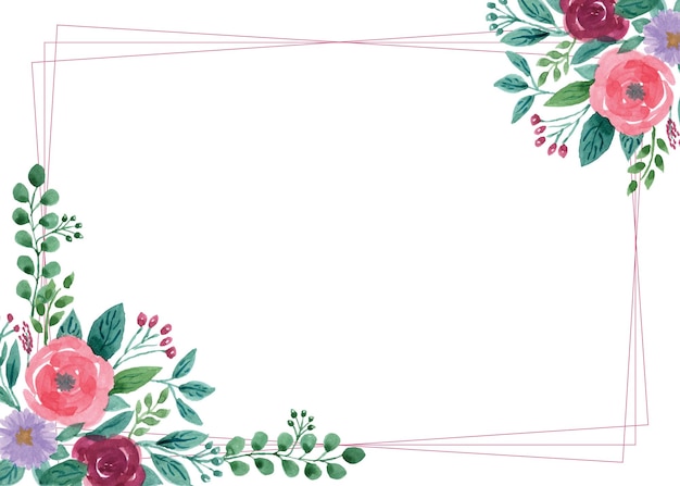 Tarjeta de agradecimiento cuadrada floral acuarela pintada a mano