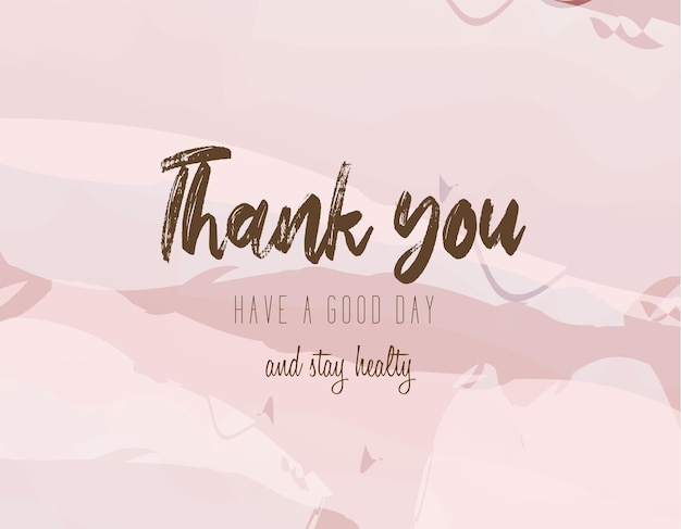 tarjeta de agradecimiento con fondo de color de agua abstracto rosa y azul